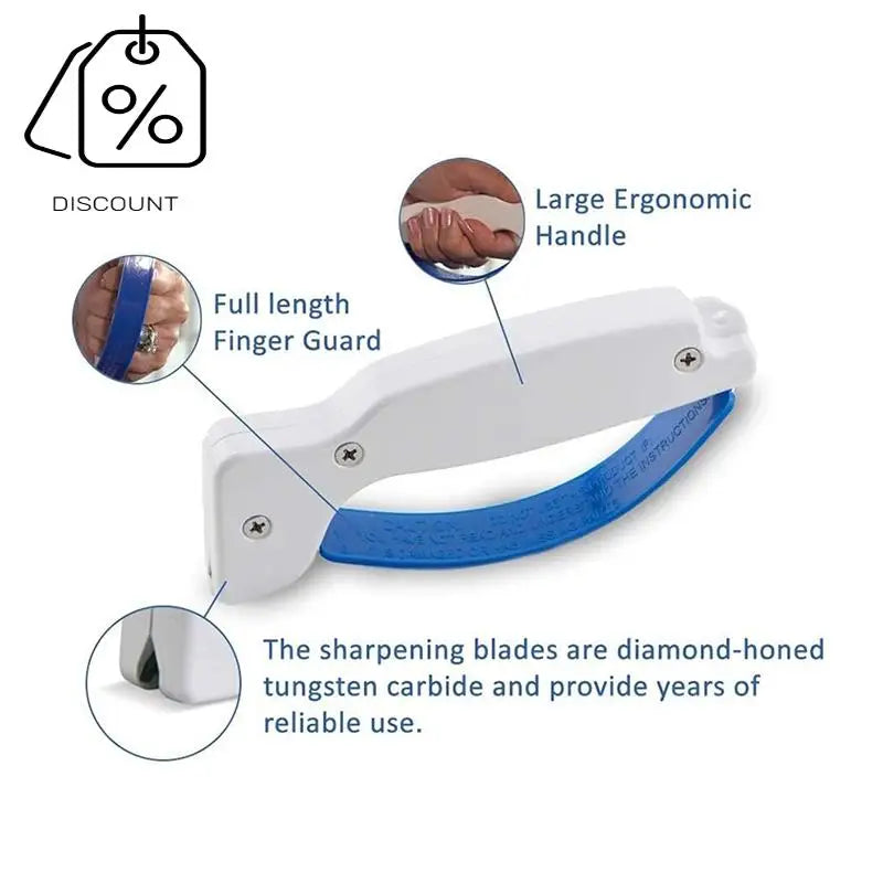 A19F-2Pack Kitchen Knifes Sharpener Handheld Carbide Tipped Blade Sharpener Sharpens Knives & Scissors