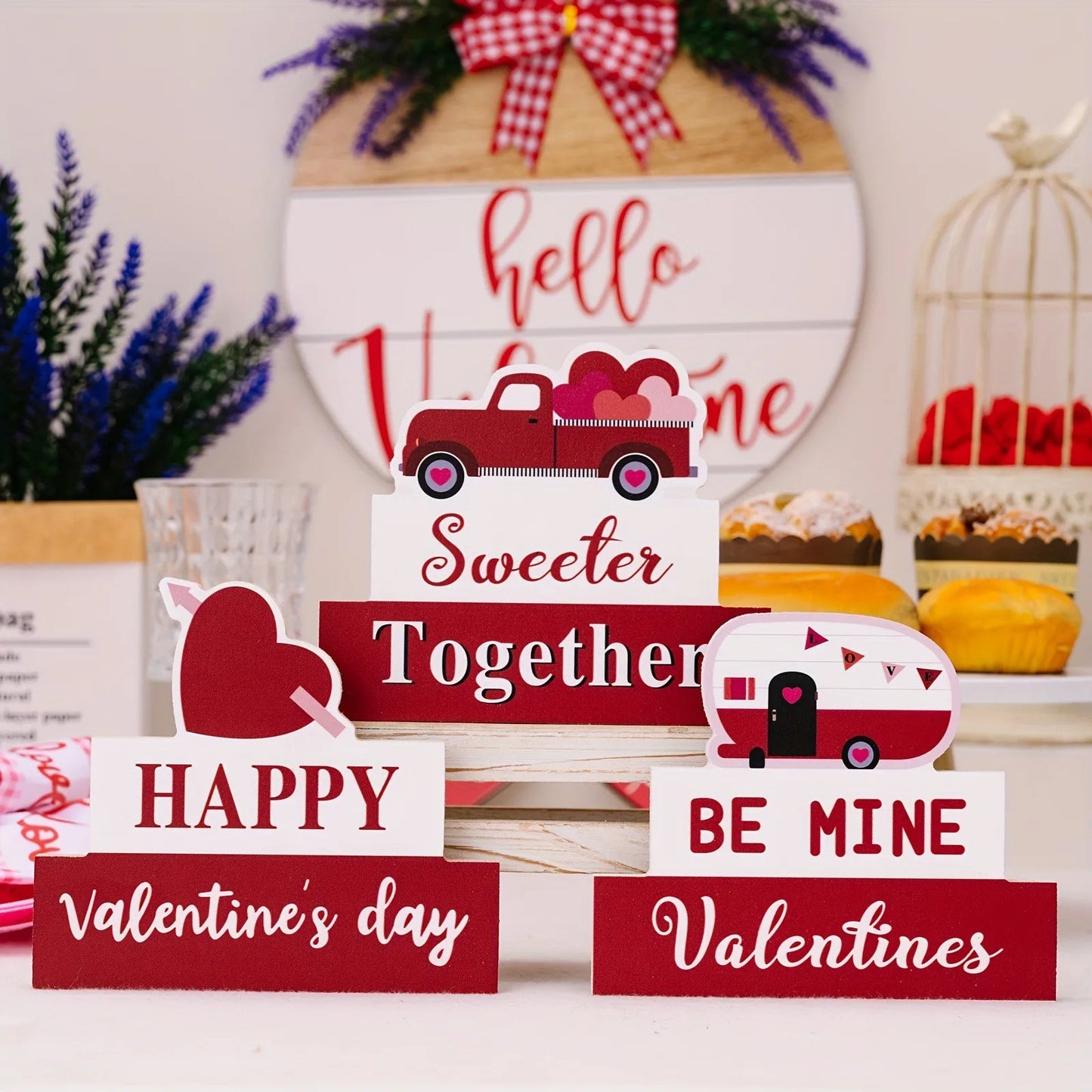 Valentine's Day "LOVE" Letter Ornaments Home Decoration Craft Gift Valentines Day Desktop Ornaments Bar Party Decoration Props