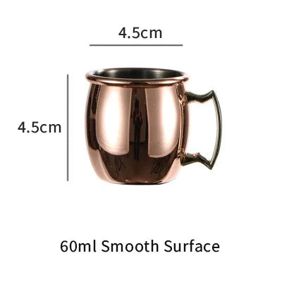 60ML Moscow Mule Cocktail Mug Stainless Steel Coffee Cups Personalized Espresso Mugs Modern Hammer Pattern Design Drinkware