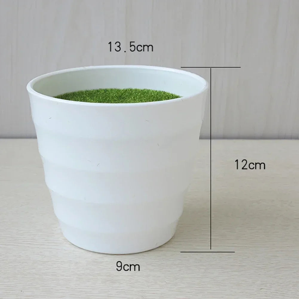 Artificial Pot Plants Pot Nursery Pot Artificial Lawn Vase White Plastic Thick Plant Flower Pot Home Garden Weddings Decoration