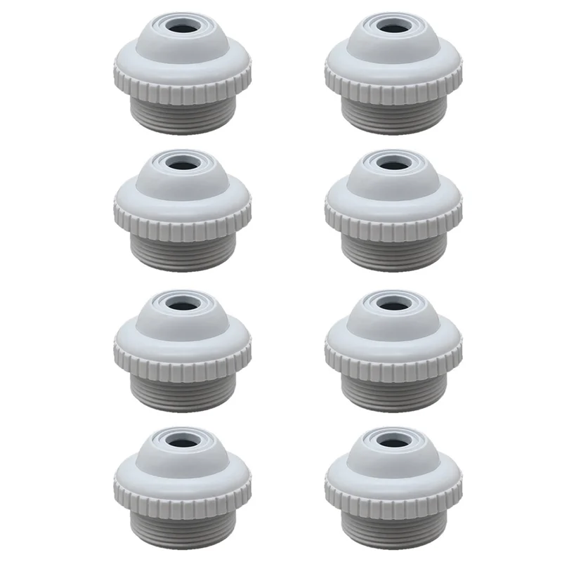 ABJI-8X Swimming Pool Spa Return Jet Fitting Massage Nozzle Inlet Outlet Bath Tub Nozzle With Adjustable Jet Eyeball