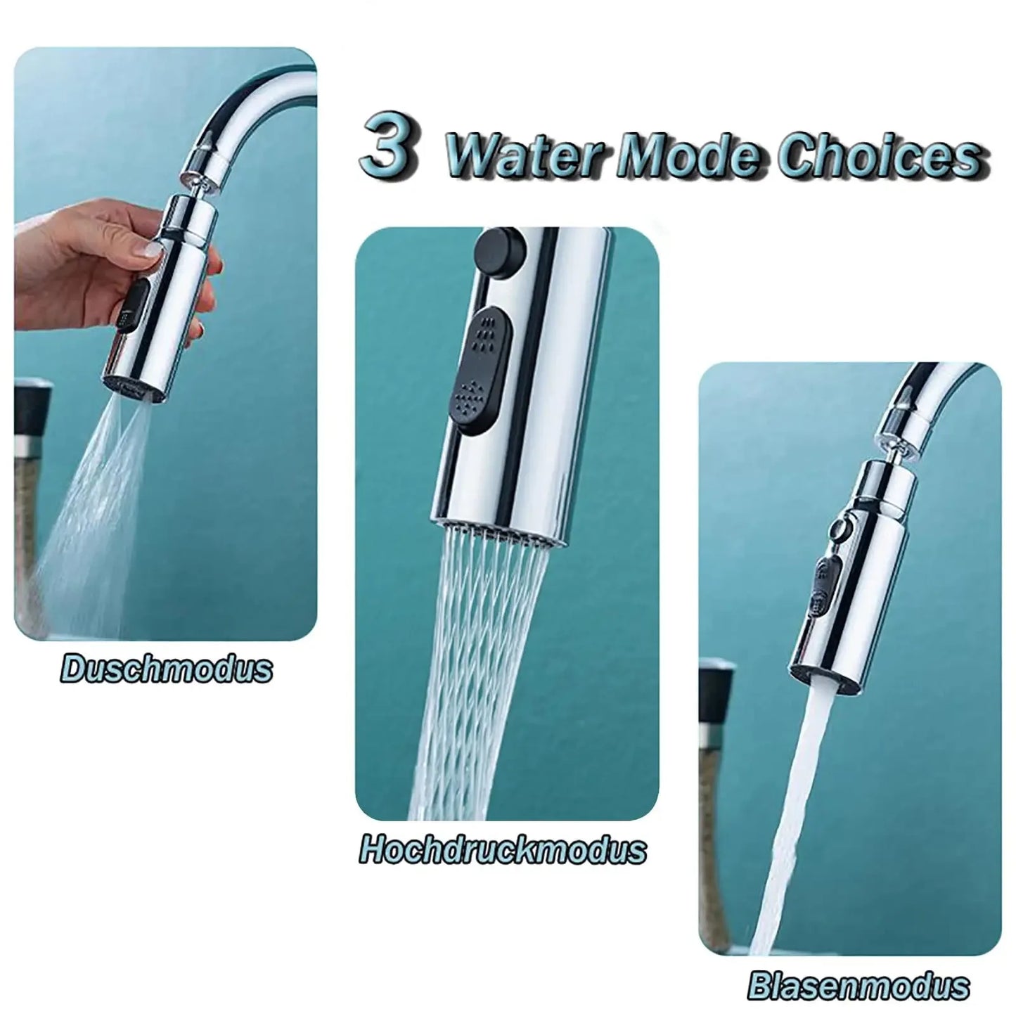 1pc Kitchen Faucet Aerator Faucet 3 Modes Bathroom Anti-splash Sprayer Kitchen Taps Anti-Splash Tap Booster Shower Filter