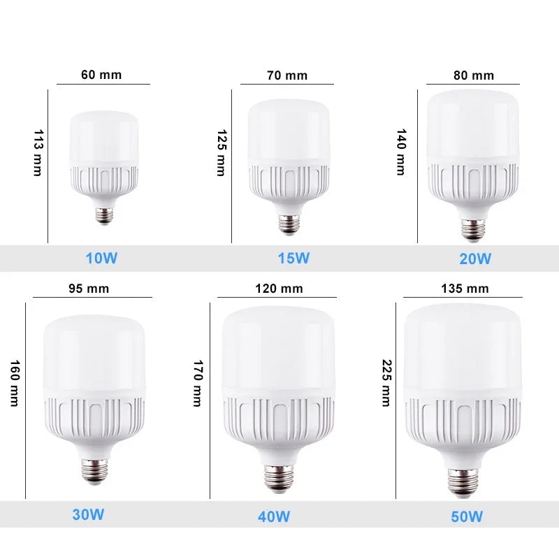 50/40/30/20/15W LED Bulb E27 Screw Mouth Lights Eye Protection Saving Energy Lamp Interior Living Room Bedroom Office Lighting