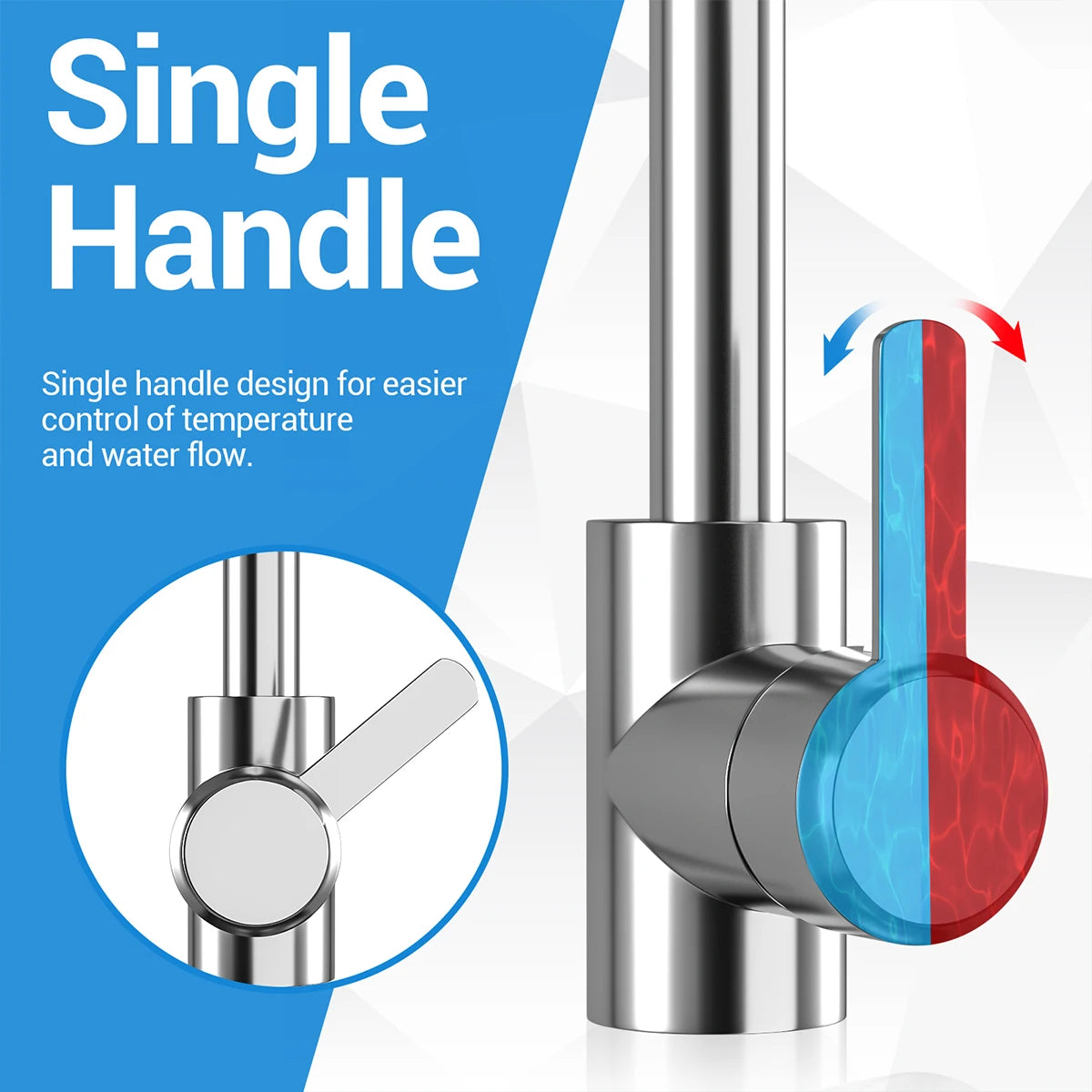 304 Stainless Steel Kitchen Taps Single Lever Kitchen Sink Faucet Hot And Cold Water Vertical Rotatable Water Purifier Faucets