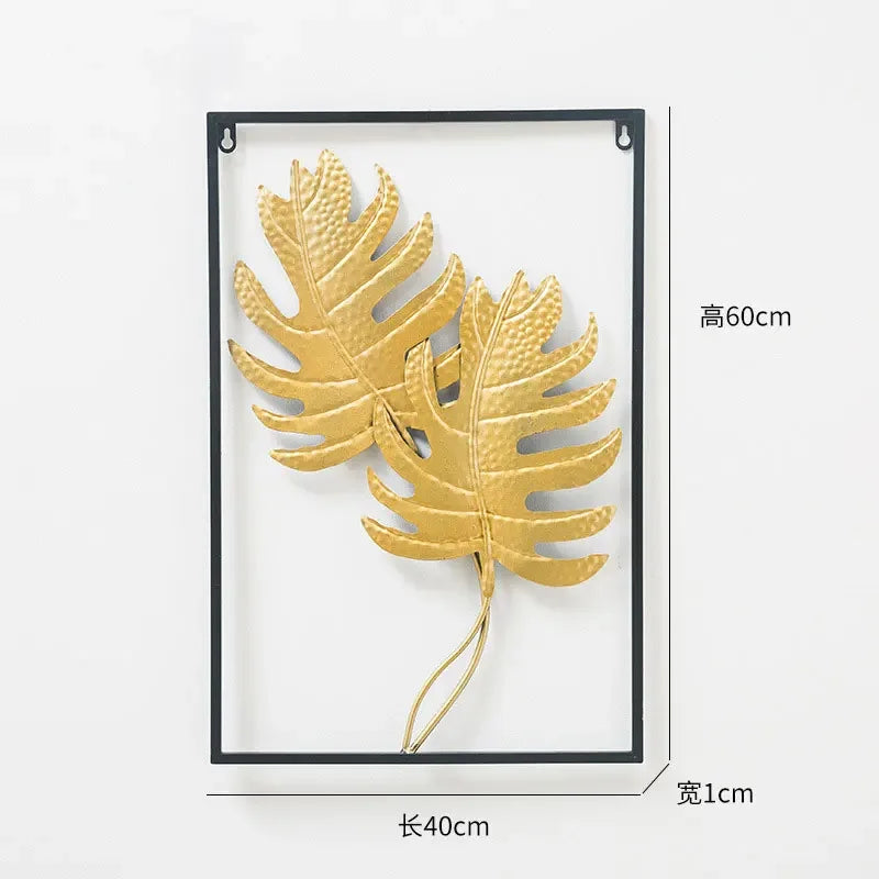 Wall Hanging Decoration Ornament Modern Light Luxury Wrought Iron Crafts Pendant Art Aesthetic Living Room Hotel Shop Decor