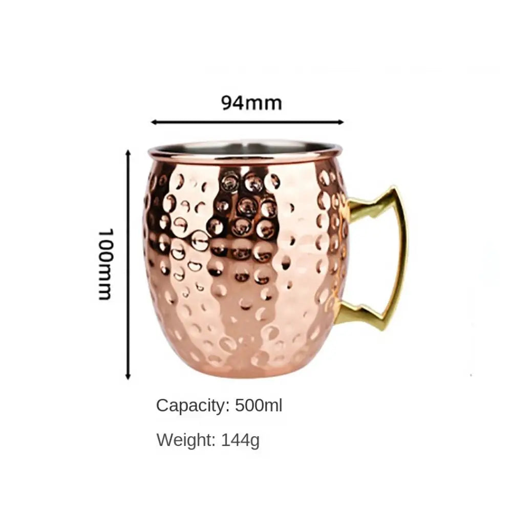 500ml Pure Copper Cup Handcrafted Moscow Mule Moscow Mule Mugs Brushed Appearance Thickened Mug Cup Mules Cocktails Coffee Beer
