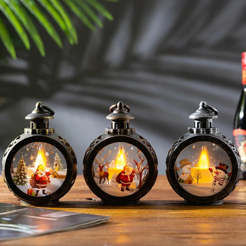 Christmas Decorations  Retro Night Lights Luminous Gift  Window Decorations Tabletop Decorations Props Atmosphere Pendants