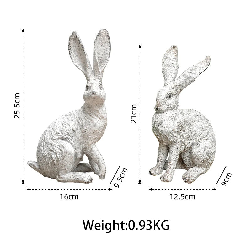 Garden Outdoor Rabbit House Easter Decorations for Home Bonsai Decor Figurines Tabletop Ornaments Garden Thanksgiving