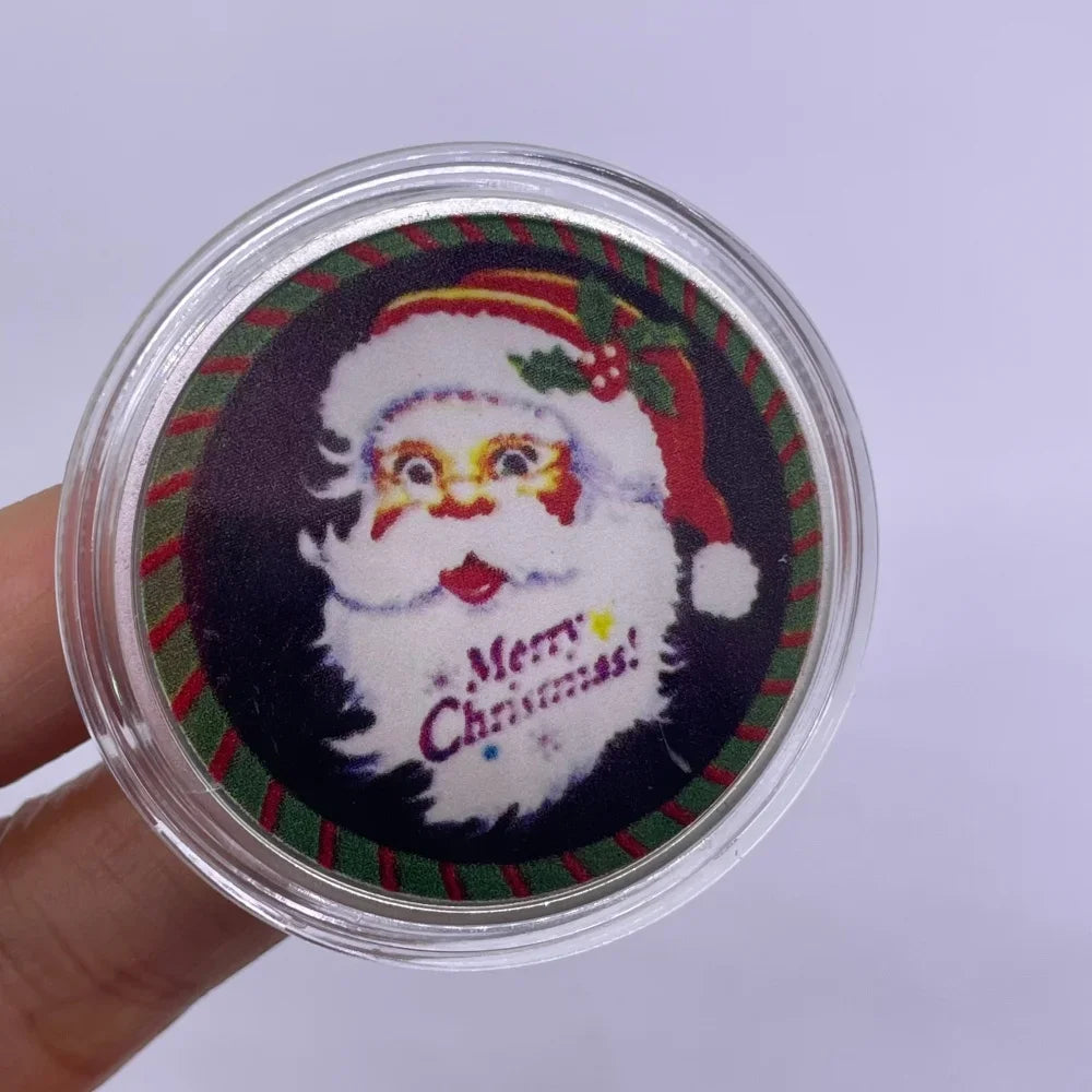 Best Xmas Gift! 17 Designs Christmas Gold&Silver Coin with Acrylic shell/Gift Box Collectible for Kids Friends Party Home Decor
