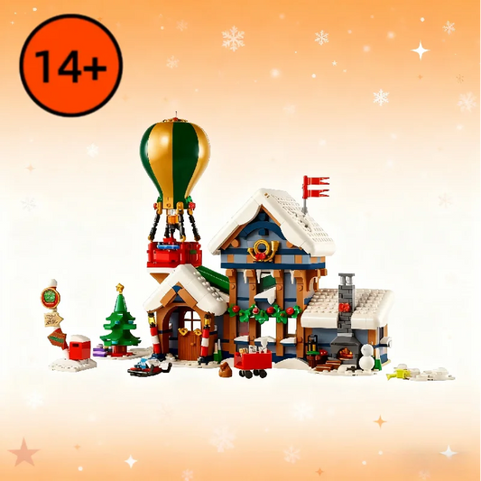 Xmas Decor 1440PCS FIT 10339 Santa's Post Office Building Blocks Assembly Winter Architecture Model Bricks Toy Christmas Gift