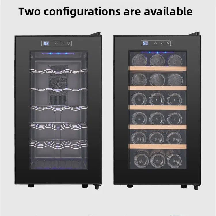 18 Bottle Wine Cooler Refrigerator , Quiet Freestanding Wine Fridge for Home/Office, 12℃-18℃ Adjustable Temperature,Glass Door