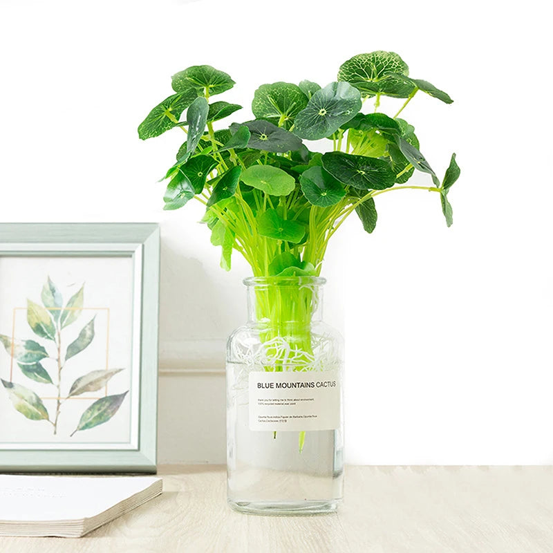 Artificial Plants Lotus Leaf Potting Materials Festival Home Room Decor Household Product Outdoor Garden YardGreen Plants Bonsai