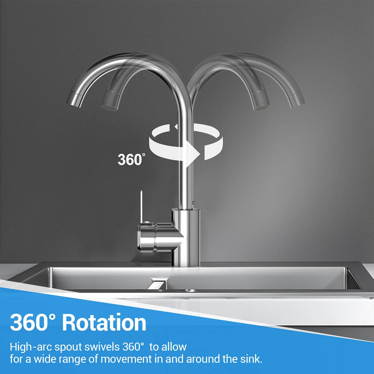 304 Stainless Steel Kitchen Taps Single Lever Kitchen Sink Faucet Hot And Cold Water Vertical Rotatable Water Purifier Faucets