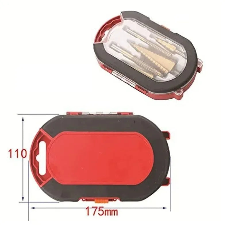 6 PCS/set Titanium Coated Drill Bit Set Including 3 Sizes of Step Drill Bits Twist Drill Bits for Metalworking Woodworking