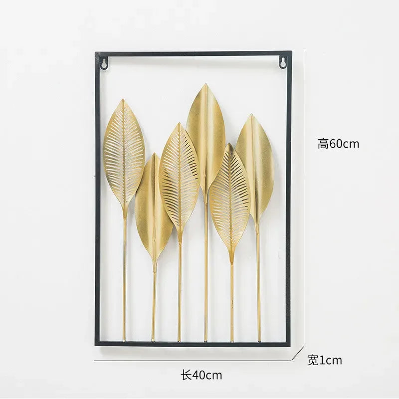 Wall Hanging Decoration Ornament Modern Light Luxury Wrought Iron Crafts Pendant Art Aesthetic Living Room Hotel Shop Decor