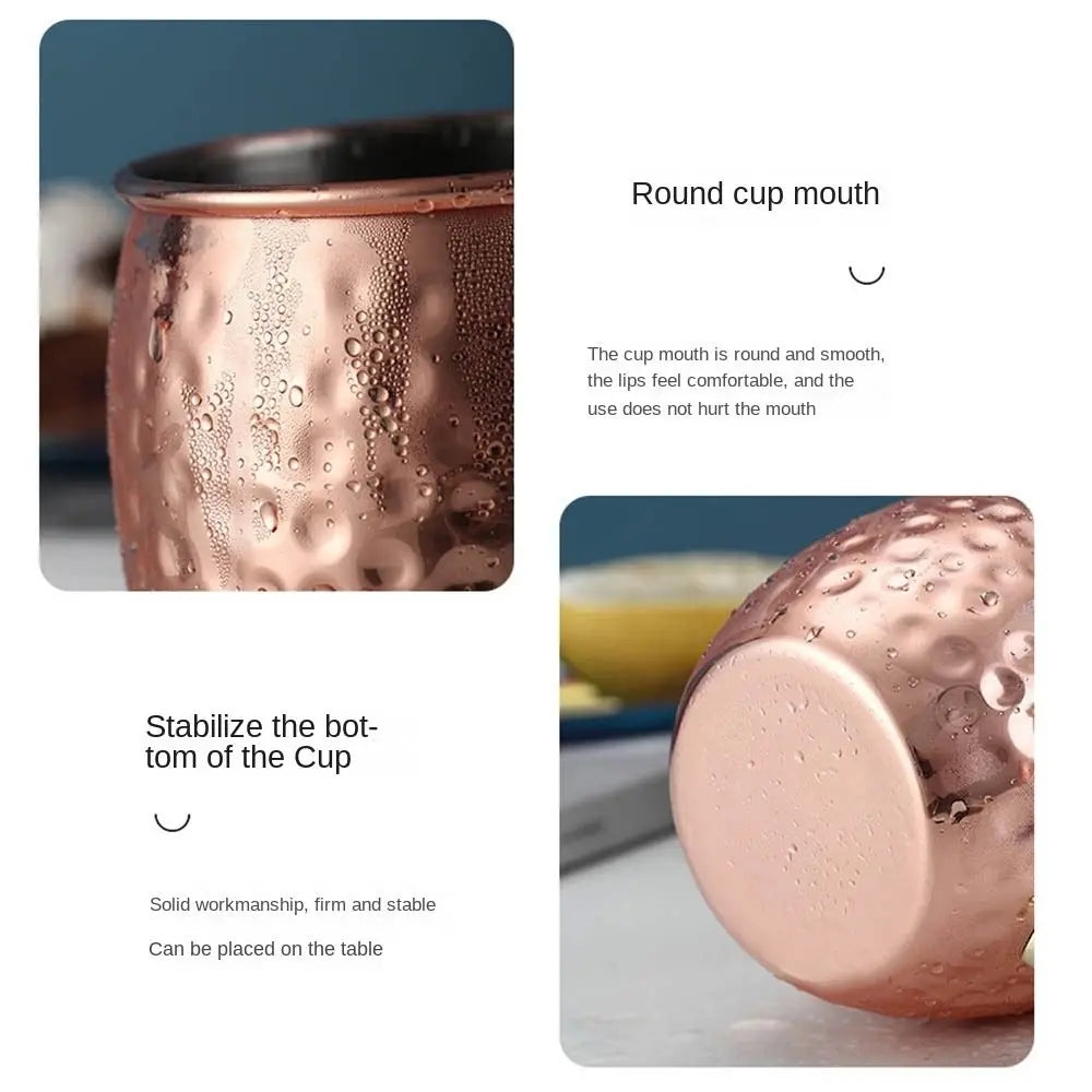 500ml Pure Copper Cup Handcrafted Moscow Mule Moscow Mule Mugs Brushed Appearance Thickened Mug Cup Mules Cocktails Coffee Beer