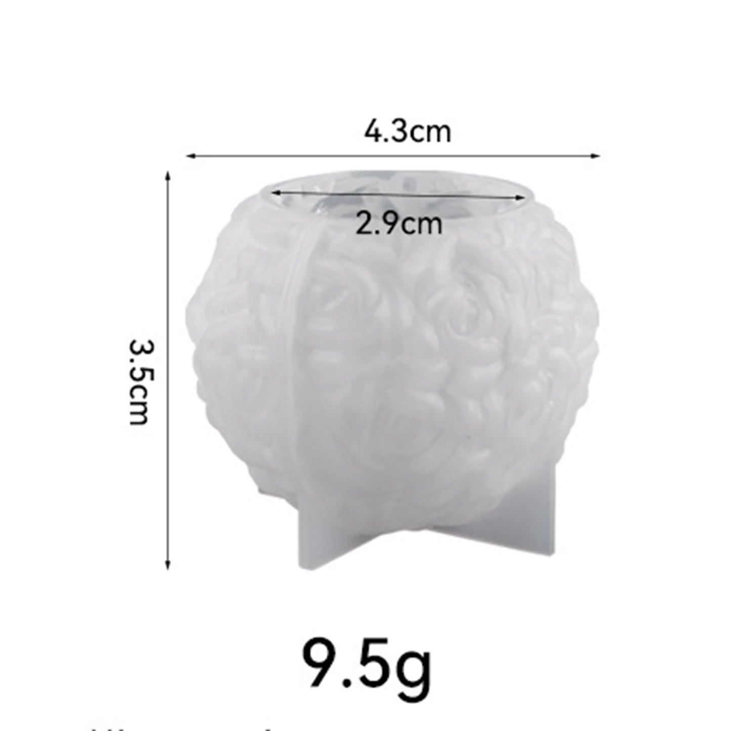 3D Rose Flowers Ball Candle Mold Handmade Resin Casting Candle Mold Gift for Thanksgiving Christmas Mother's Day wzpi