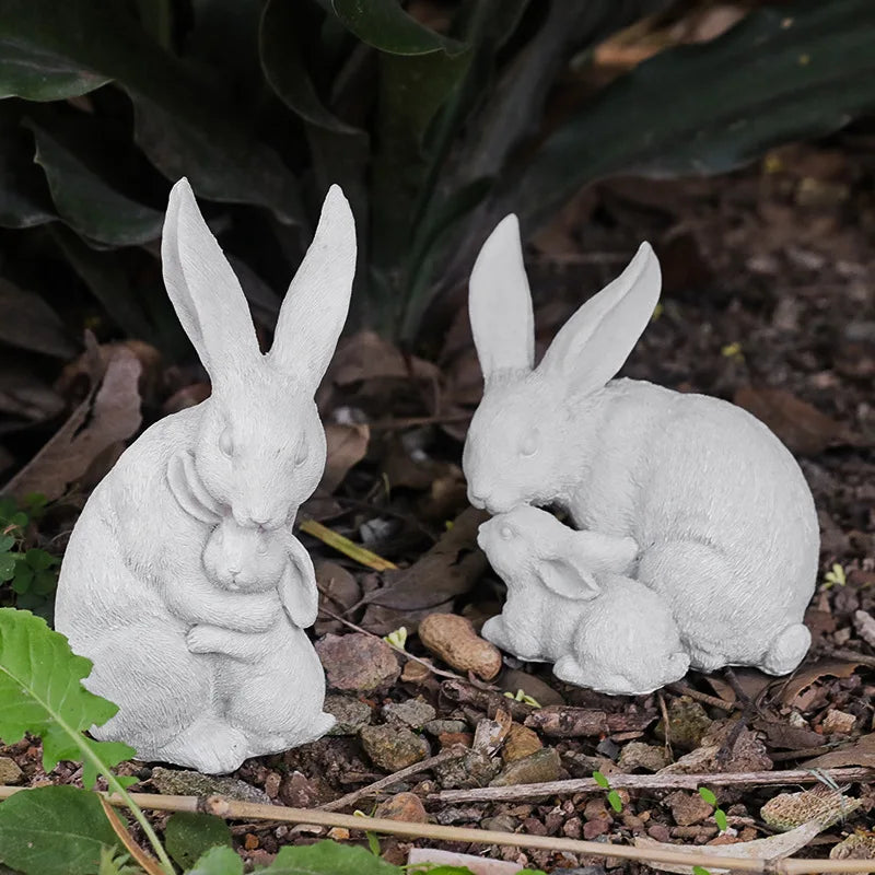 Garden Outdoor Rabbit House Easter Decorations for Home Bonsai Decor Figurines Tabletop Ornaments Garden Thanksgiving
