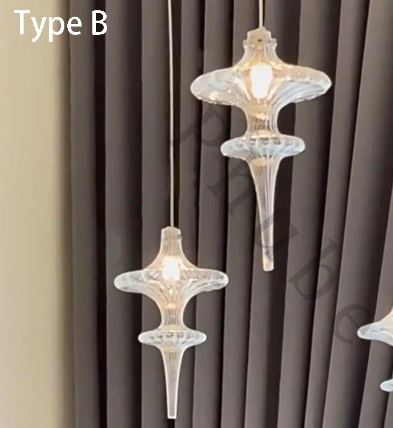 Unique Creative Project Chandelier light For Hotel Restaurant Wedding Decoration big Hanging Lamp Pendant Light Stair Chandelier