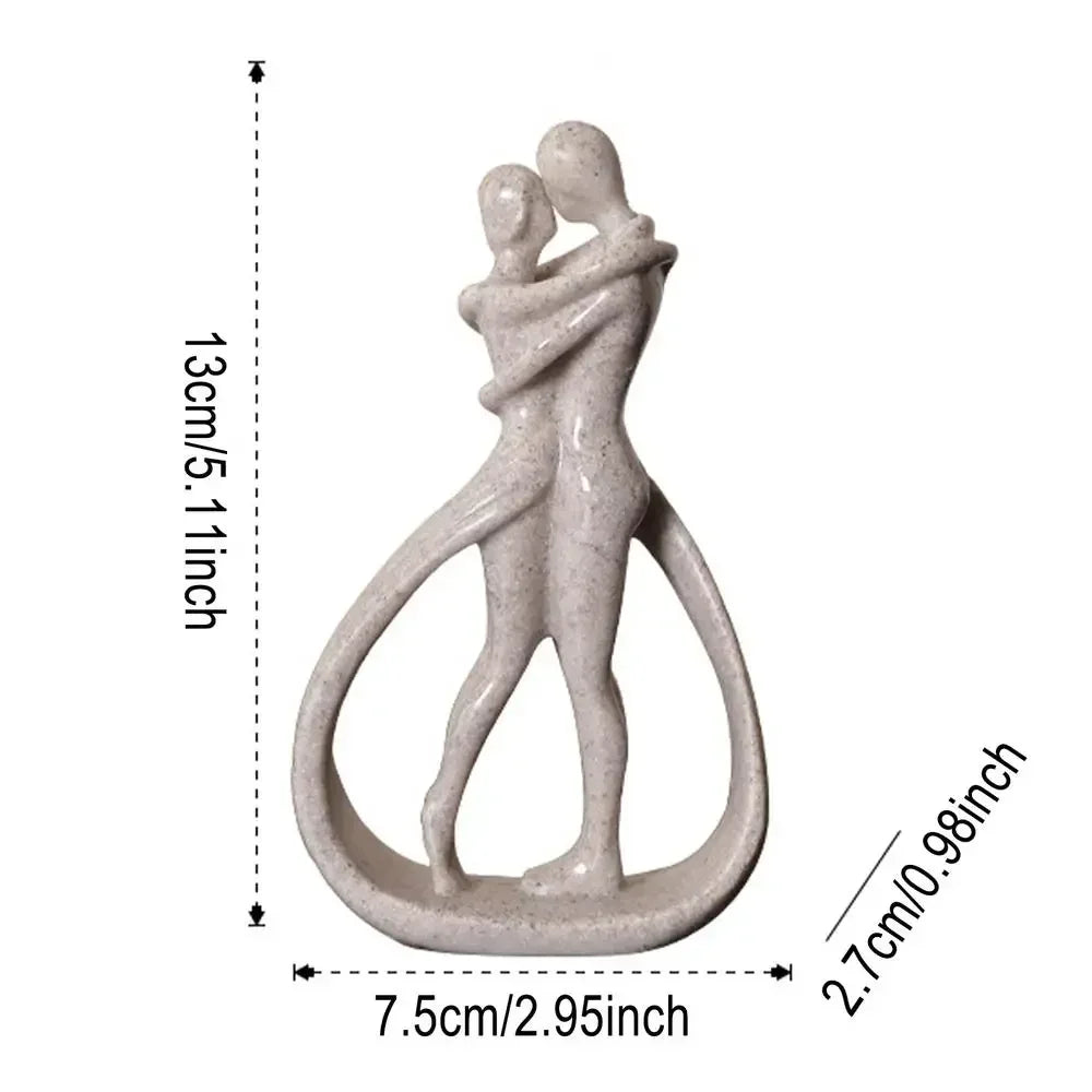 Contemporary Embrace Sculpture: Stylish Abstract Art Piece for Elegant Living Room & Home Decor