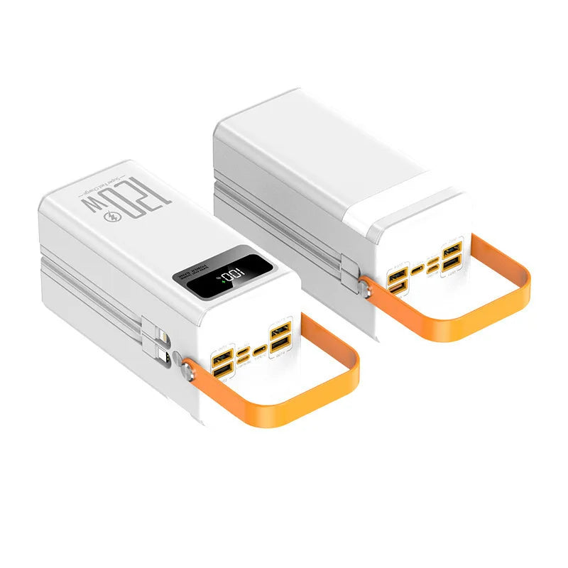 Portable Power Bank 120W 80000mAH Super Fast Charger Large Capacity External Battery Supports Simultaneous Charging of 7 Devices