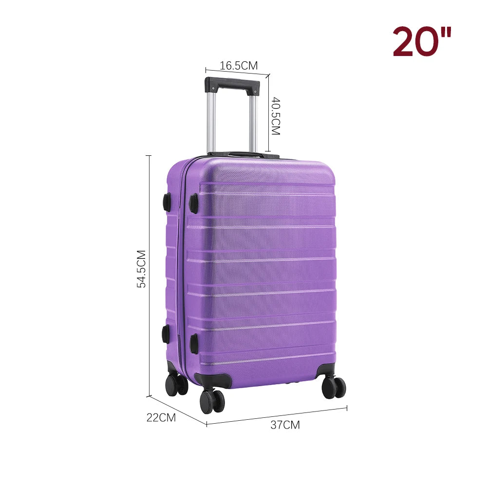 【Sheonly】Hardshell Rolling Luggage Trolley Travel Case, 20" 