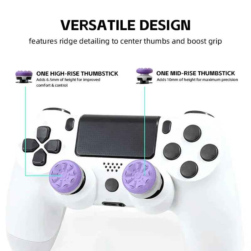 2Pcs Hand Grip Extenders Caps for PS4 Game Controller Gamepad Thumb Stick Grips High/Low Rise Covers For PS4 5,Xbox