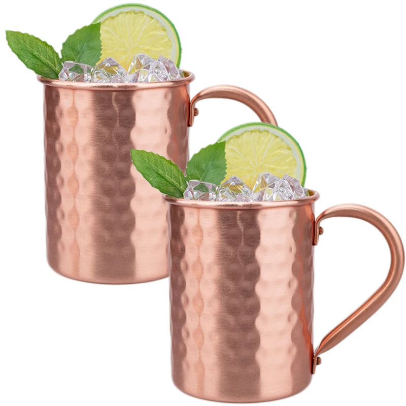 400ml Hammered Pure Copper Moscow Mule Mug | Classic Copper Cocktail Mug | Hand-Hammered Finish | Insulated Feel | Vintage Gift