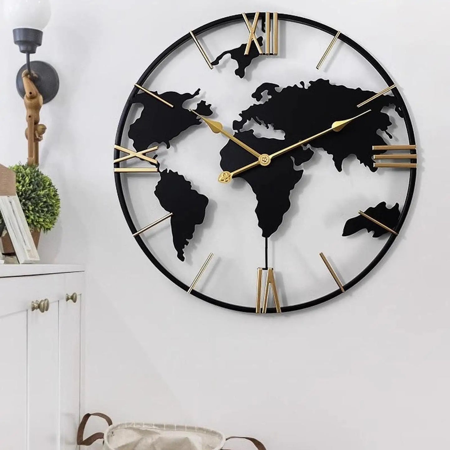 Wall Clock Home Decor Easy to Read Versatile Reliable Round Quiet Movement Analog Clock for Bar Kitchen Hotel Office Bathroom
