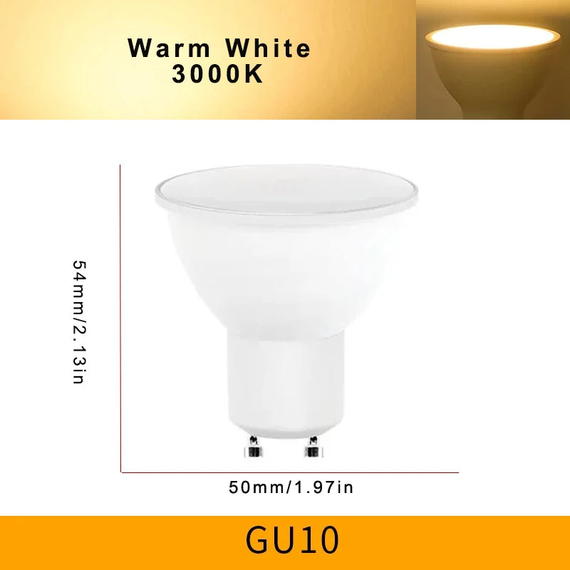 4PCS LED Spotlight Bulb GU10 AC220V 3W 6W 9W 12W 180 Degree Beam Angle High Lumen Indoor LED Energy Saving Lights Bulb