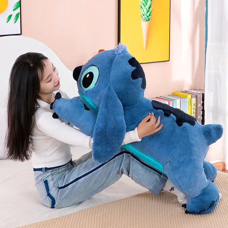 100cm Super Big Size Blue Stitch Plushie Anime Stuffed Doll Lilo & Stitch Cartoon Character Children's Pillow Kids Gift Toy