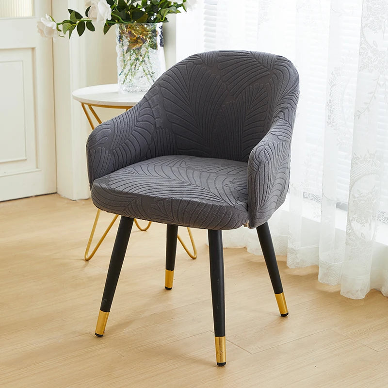 1pc Leaf Jacquard Solid Color Armchair Slipcovers Seat Covers Elastic Chairs Protector Living Room High Arm Dinning Chair Cover
