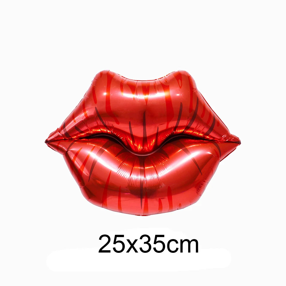 Valentine's Day I Love You Roses Red Lips Aluminum Foil Balloons Set Decoration For Couple Theme Festival Decoration Supplies