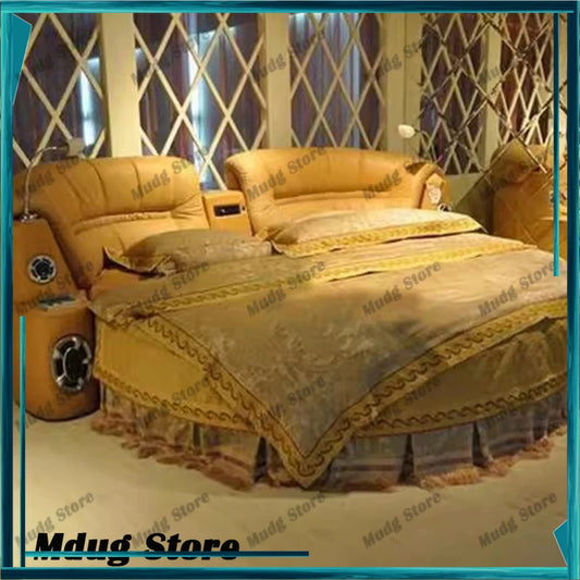 Upholstered Bedroom Beds Aesthetic Reading Smart Double Beds Sleeping Headboards Big Muebles Para El Hogar Home Furniture
