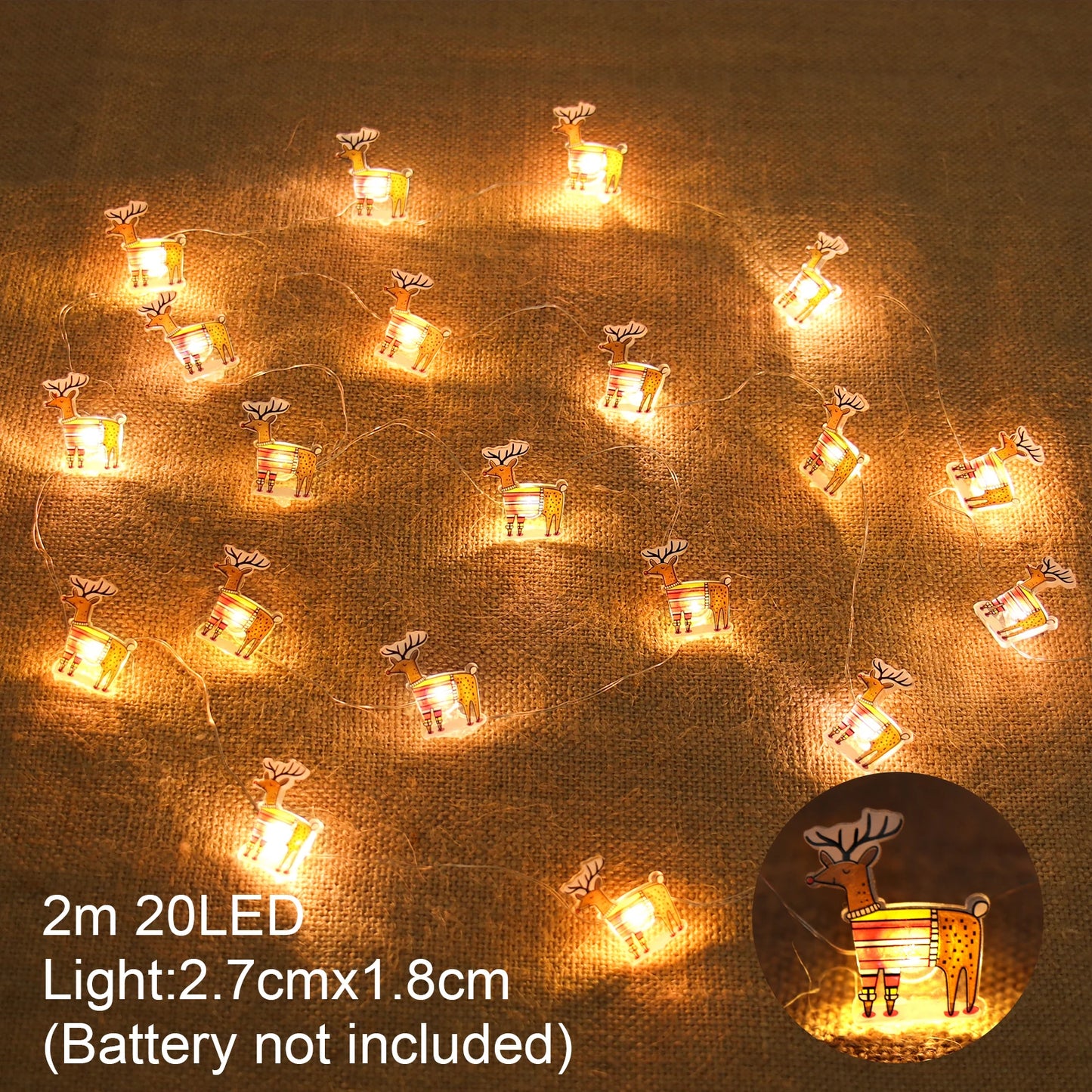 Xmas String Light Christmas Tree Ornament Merry Christmas Decor for Home Cristmas Decor Noel Navidad Gift 2023 New Year 2024