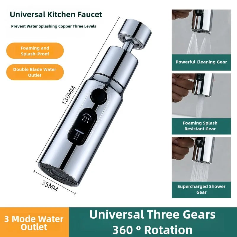 1pc Kitchen Faucet Aerator Faucet 3 Modes Bathroom Anti-splash Sprayer Kitchen Taps Anti-Splash Tap Booster Shower Filter