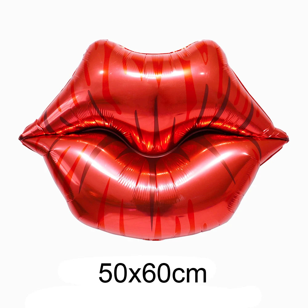 Valentine's Day I Love You Roses Red Lips Aluminum Foil Balloons Set Decoration For Couple Theme Festival Decoration Supplies