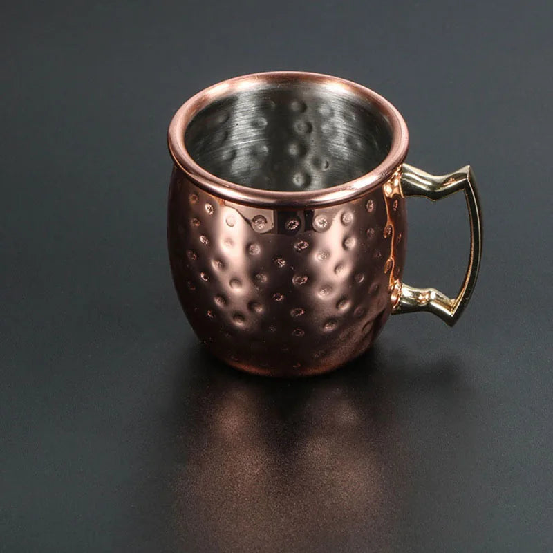 60ML Moscow Mule Cocktail Mug Stainless Steel Coffee Cups Personalized Espresso Mugs Modern Hammer Pattern Design Drinkware