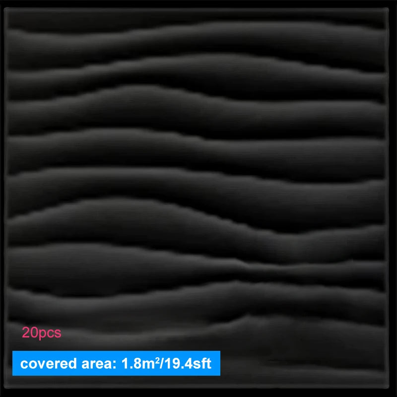 Wall Renovation 3D PVC Wave Board Texture Wall Panel Non-self-adhesive Wall Sticker Art Ceramic Tile Wallpaper Room Bathroom