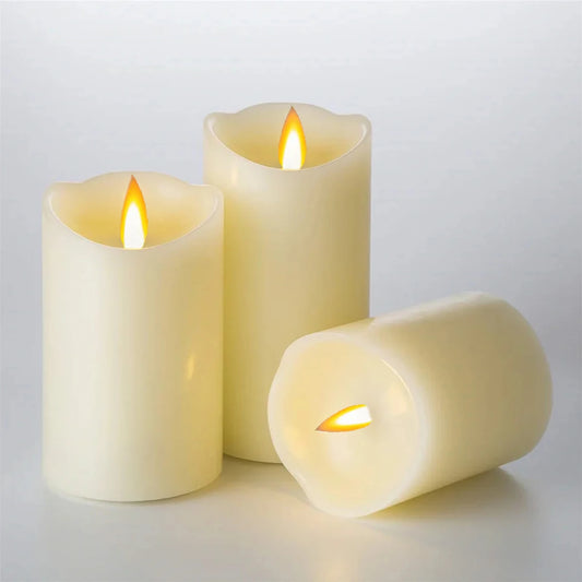 3pcs/set LED Flameless Candles Flickering Light with Remote Control for Christmas Festival Wedding Home Party Decor Lighting