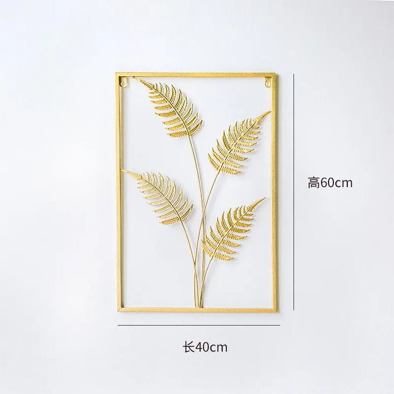 Wall Hanging Decoration Ornament Modern Light Luxury Wrought Iron Crafts Pendant Art Aesthetic Living Room Hotel Shop Decor