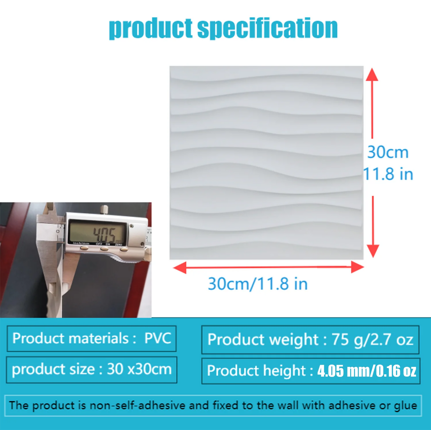 Wall Renovation 3D PVC Wave Board Texture Wall Panel Non-self-adhesive Wall Sticker Art Ceramic Tile Wallpaper Room Bathroom