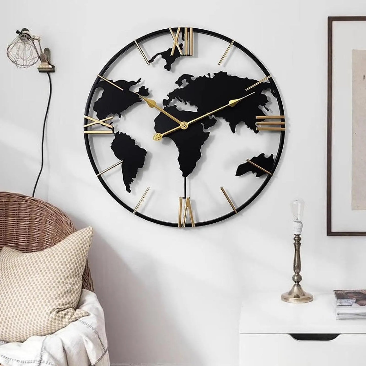 Wall Clock Home Decor Easy to Read Versatile Reliable Round Quiet Movement Analog Clock for Bar Kitchen Hotel Office Bathroom