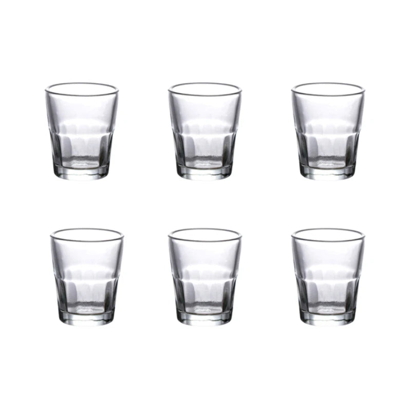20ml Thick Bottom Vodka Glass Party Light Luxury Octagonal Cup Transparent Drinkware 6pcs Set Vintage Baijiu Cup Elegant Gifts