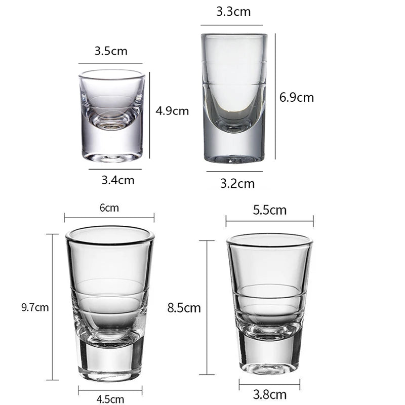 15ml/30ml/80ml/120ml Thick Bottomed Shot Glass Spirits Cup Vodka Glass Vintage Transparent High End Foreign Wine Glass Drinkware