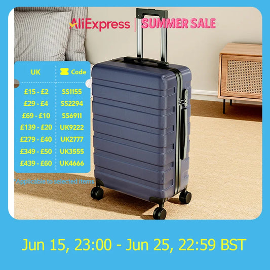 【Sheonly】Hardshell Rolling Luggage Trolley Travel Case, 20" 