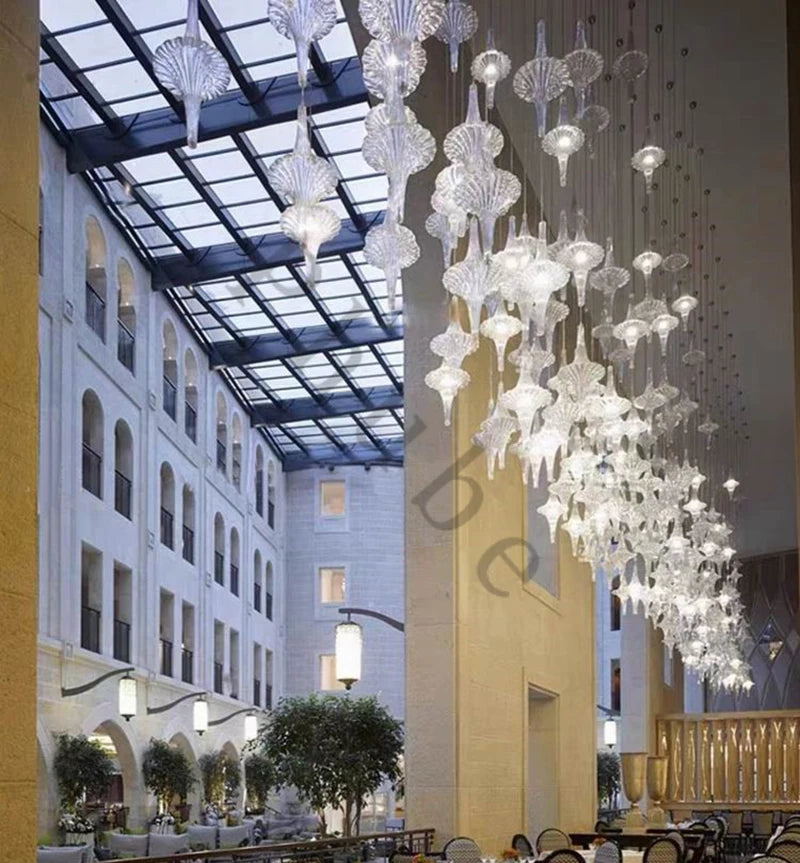 Unique Creative Project Chandelier light For Hotel Restaurant Wedding Decoration big Hanging Lamp Pendant Light Stair Chandelier