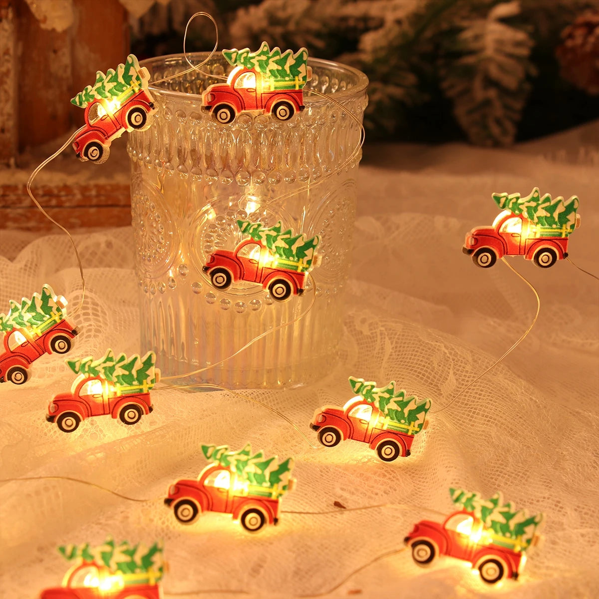 Xmas String Light Christmas Tree Ornament Merry Christmas Decor for Home Cristmas Decor Noel Navidad Gift 2023 New Year 2024