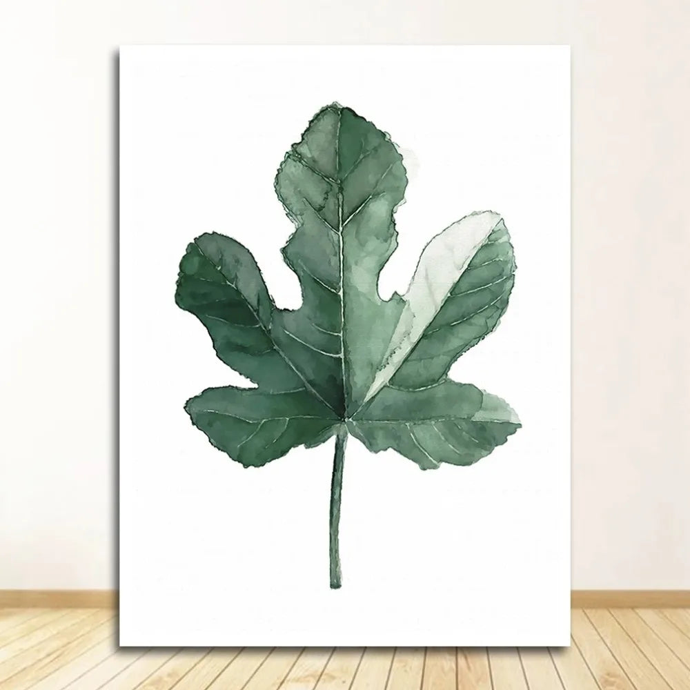 Wall Art Paintings for Living Room Home Decor Scandinavian Style Tropical Plants Poster Green Leaves Decorative Picture Modern