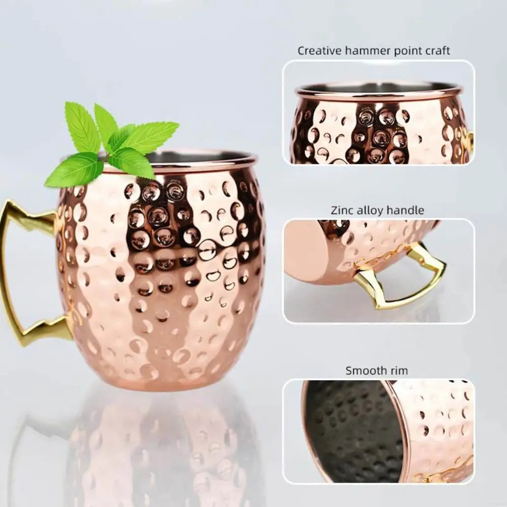 500ml Pure Copper Cup Handcrafted Moscow Mule Moscow Mule Mugs Brushed Appearance Thickened Mug Cup Mules Cocktails Coffee Beer